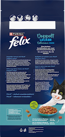Trockenfutter Katze mit Fisch, doppelt lecker - delicieux duos Felix