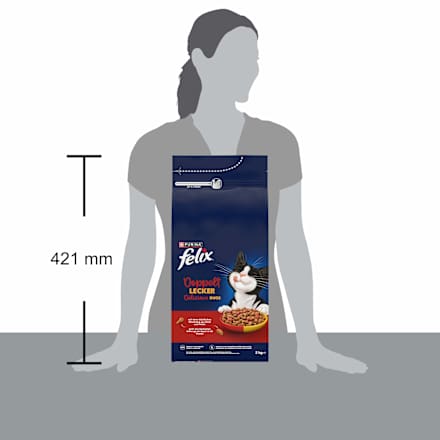 Trockenfutter Katze mit Rind, doppelt lecker - delicieux duos Felix