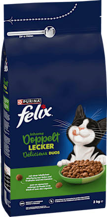 Trockefutter Katze mit Geflügel, Inhome doppelt lecker - delicieux duos Felix