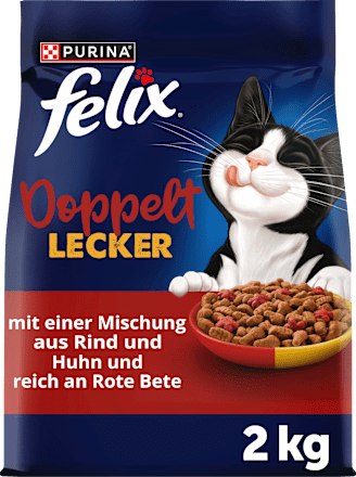 Trockenfutter Katze mit Rind, doppelt lecker - delicieux duos Felix