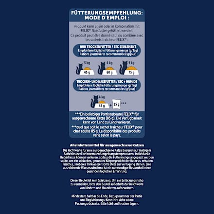 Trockenfutter Katze mit Rind, doppelt lecker - delicieux duos Felix