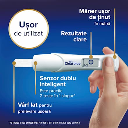 Test de sarcină digital cu indicator de săptămâni Clearblue