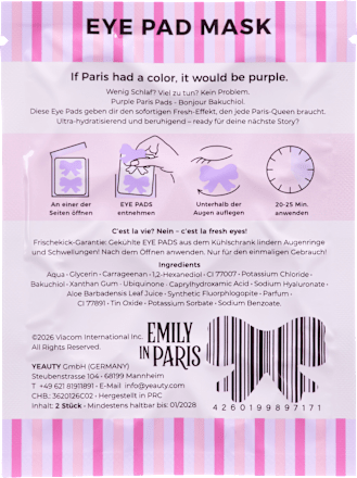 Augenpads Emily in Paris Bakuchiol Bow (1 Paar) Yeauty