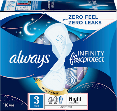 Binden mit Flügeln Infinity flex protect Nacht always