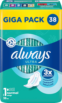 Binden Ultra Normal mit Flügel Sparpackung always
