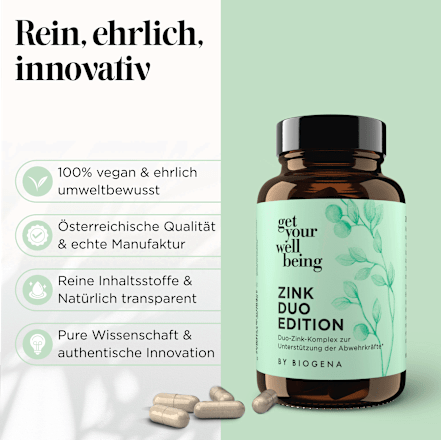 Kapseln Zink Duo Edition get your well being BY BIOGENA