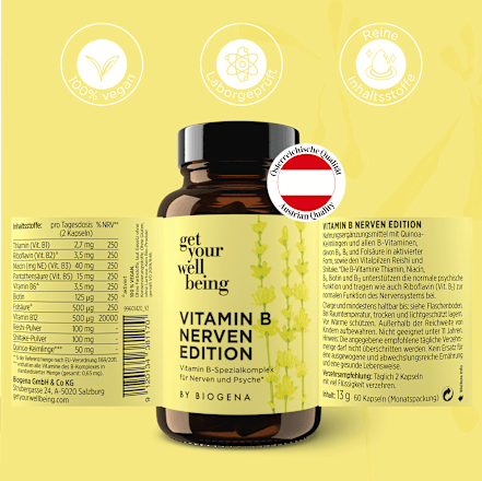 Vitamin B Nerven Edition Kapseln 60 St get your well being BY BIOGENA