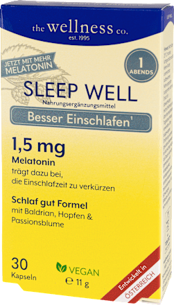 Kapseln Sleep Well Melatonin the wellness co.