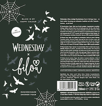 Duschschaum Wednesday Black Is My Happy Colour bilou