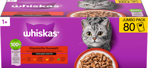 Nassfutter Katze, Klassische Auswahl in Sauce, Jumpopack (80x85 g) Whiskas