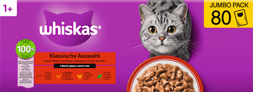 Nassfutter Katze, Klassische Auswahl in Sauce, Jumpopack (80x85 g) Whiskas