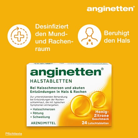 Halstabletten Honig-Zitrone anginetten