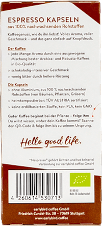 Kaffeekapseln Espresso  earlybird coffee
