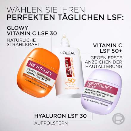 Gesichtscreme Vitamin C getönter Glow tägliches Fluid LSF 30 L'ORÉAL PARiS REVITALIFT