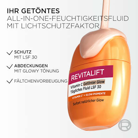 Gesichtscreme Vitamin C getönter Glow tägliches Fluid LSF 30 L'ORÉAL PARiS REVITALIFT
