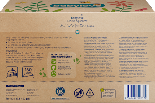 Babypflegetücher trocken nature babylove nature