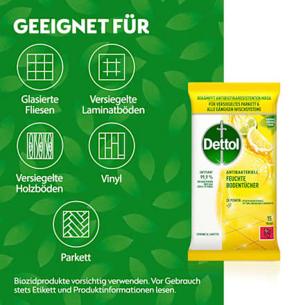 Feuchte Bodentücher Zitrone & Limette Dettol