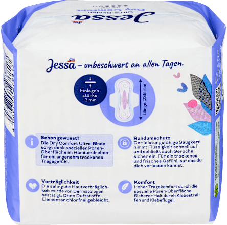 Damski vložki s krilci Dry Comfort normal Jessa