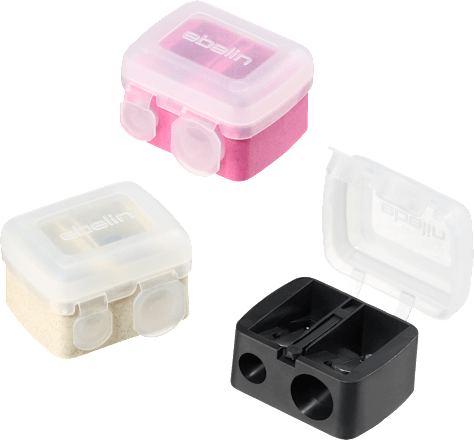 dvojité ořezávátko na kosmetické tužky, různé druhy ebelin