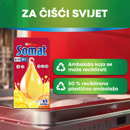 Osvježivač za perilicu posuđa Duo-Perls – limun i naranča Somat
