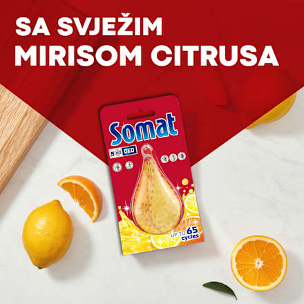 Osvježivač za perilicu posuđa Duo-Perls – limun i naranča Somat