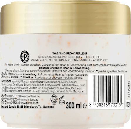 Haarmaske miracles Colour Gloss Glossy & Repaired PANTENE PRO-V