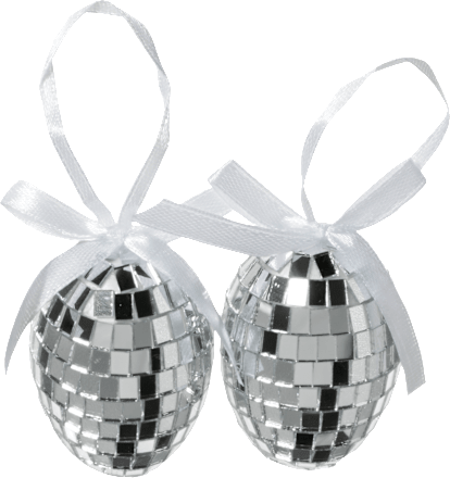 Disco-Eier, silber (6 cm) Dekorieren & Einrichten