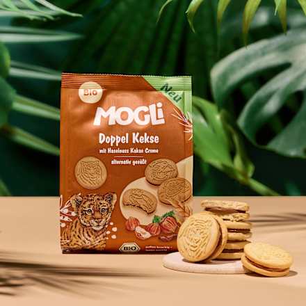 Kinderkekse Doppel Kekse mit Haselnuss Kakao Creme ab 3 Jahren MOGLi