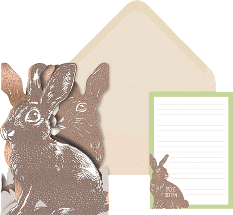 Grußkarte Ostern Fensteraufsteller Hase CACTUS