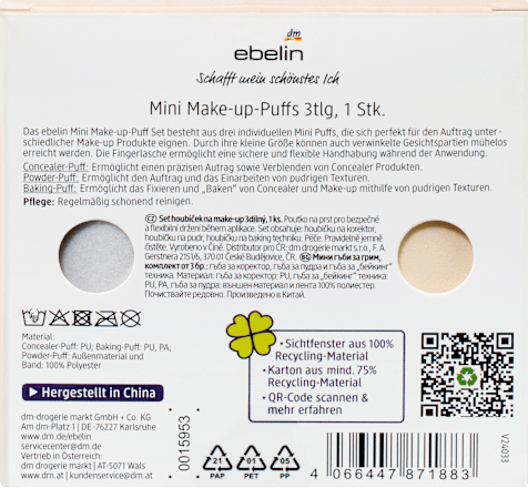 set houbiček na make-up, 3-dílný ebelin