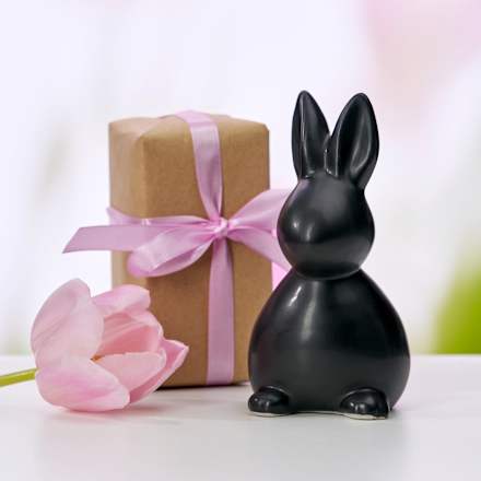 Keramikhase, schwarz (13 cm) Dekorieren & Einrichten