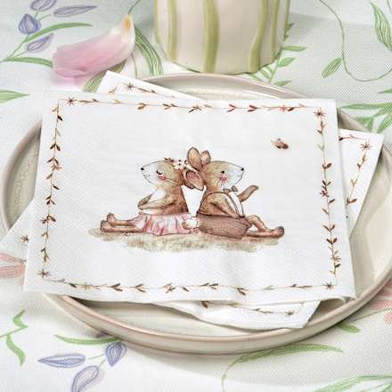 Servietten "Hasenpärchen"  (33x33 cm) BOLTZE