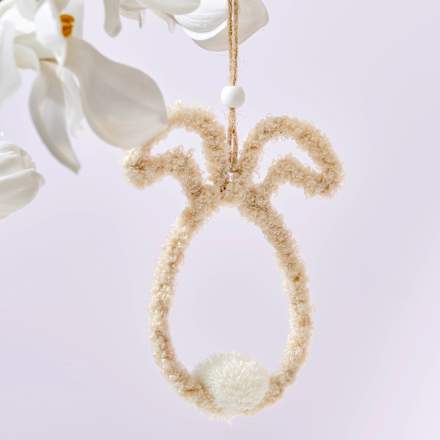 Teddyhase mit Bommel zum Aufhängen, beige Dekorieren & Einrichten