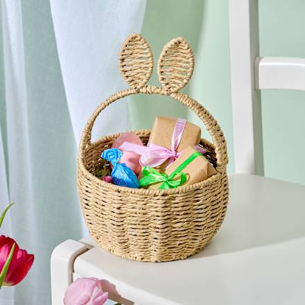 Bastkörbchen mit Hasenohren, braun (27 cm) BOLTZE