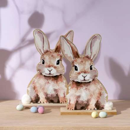 Holzaufsteller Hase, Hansi & Puschel (24,5 cm) BOLTZE