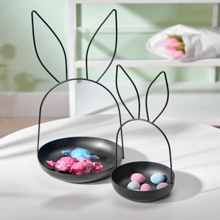 Hasenschalen Set, schwarz 2tlg Dekorieren & Einrichten