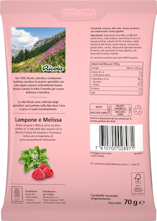 Caramelle lampone e melissa Ricola