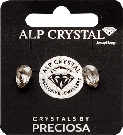 Naušnice s Preciosa kristalima, suza - Silver PRECIOSA