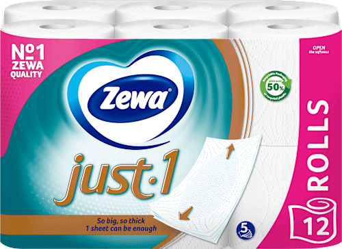 Тоалетна хартия Just 1, 5 пластова Zewa