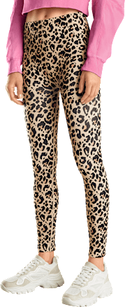 Leggings mit Leo-Muster beige Gr. 46/48 Fascino