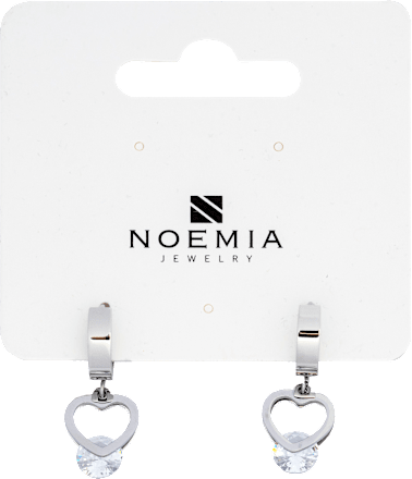 Naušnice Sparkly Heart - Silver Noemia