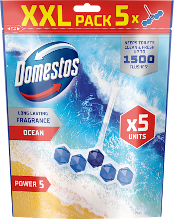 Tuhý WC blok Power 5 Ocean XXL Domestos