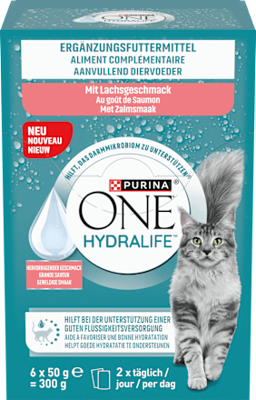 Nassfutter Katze mit Lachs, Hydralife Multipack (6x50 g) PURINA ONE