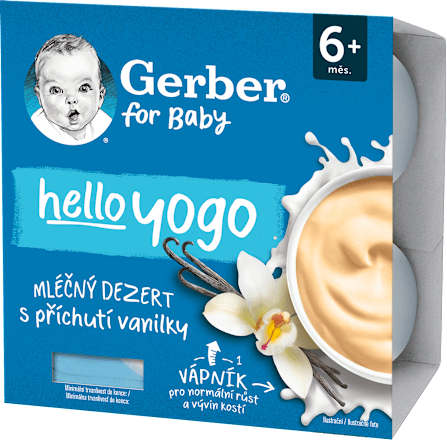 hello yogo mléčný dezert s příchutí vanilky 4x100g Gerber