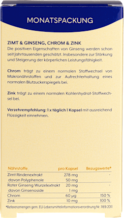 zimt 3000 plus ginseng Kapseln the wellness co.