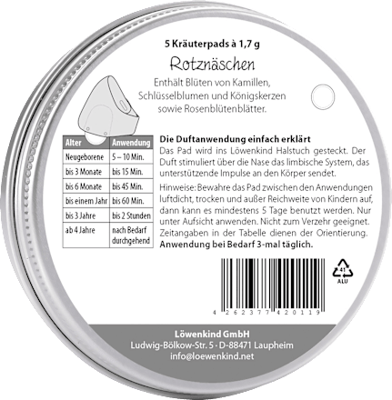 Löwenpads Rotznäschen Löwenkind