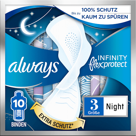 Binden mit Flügeln Infinity flex protect Nacht always