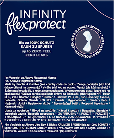 Binden mit Flügeln Infinity flex protect Nacht always