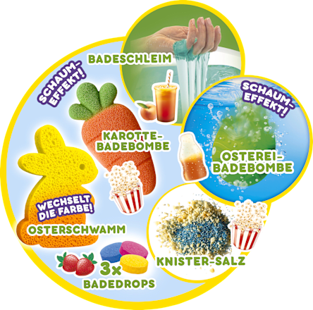 Geschenkset Ostern Kinder Badezusatz Happy Easter Karotte 8tlg. CRAZE