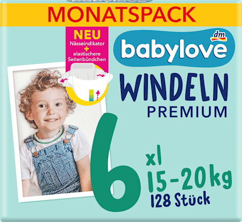 Windeln Premium Gr. 6 XL (15-20 kg) Monatspack babylove